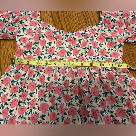 Pants Store Spring Awaits Pink Floral Puff Sleeve Scrunch Back Sun Dress - Picture 5 of 16